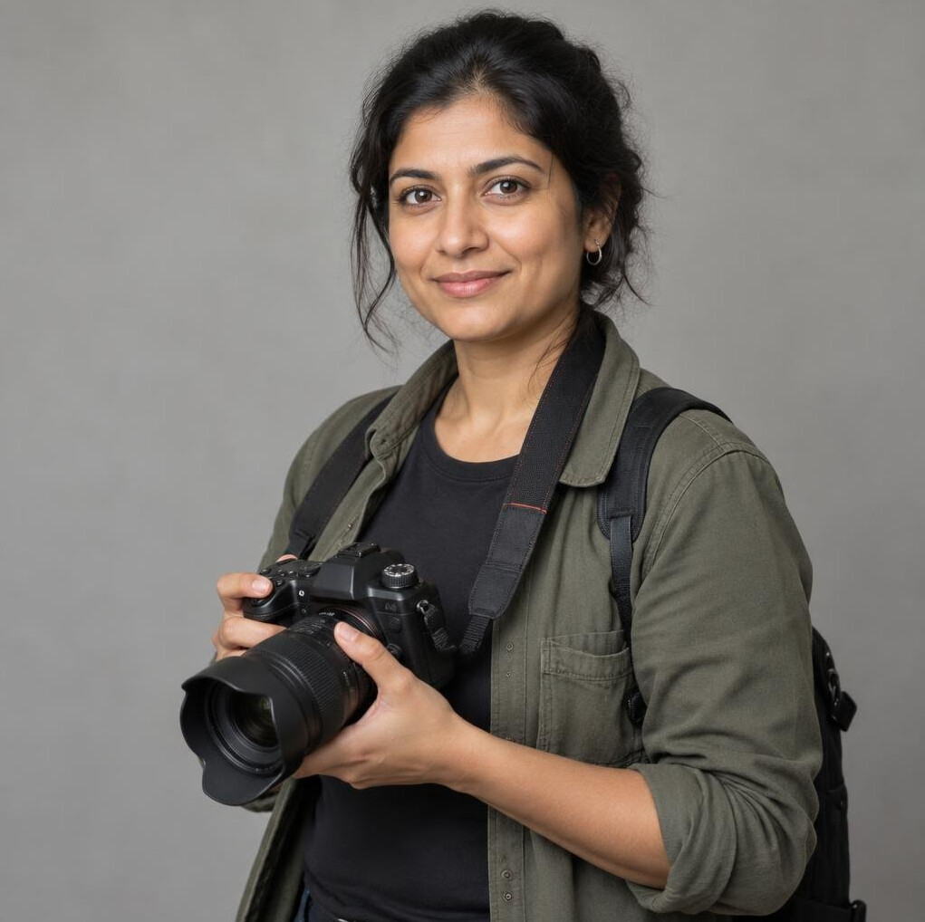 Studio portrait of a woman documentary photographer